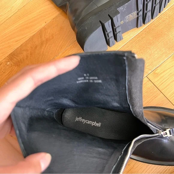 Jeffrey Campbell Womens Noah Black Zip Front Boots Grunge Festival Size 8.5 - Picture 9 of 11